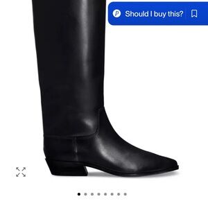Classic Black Leather Tall Riding Boots - Women